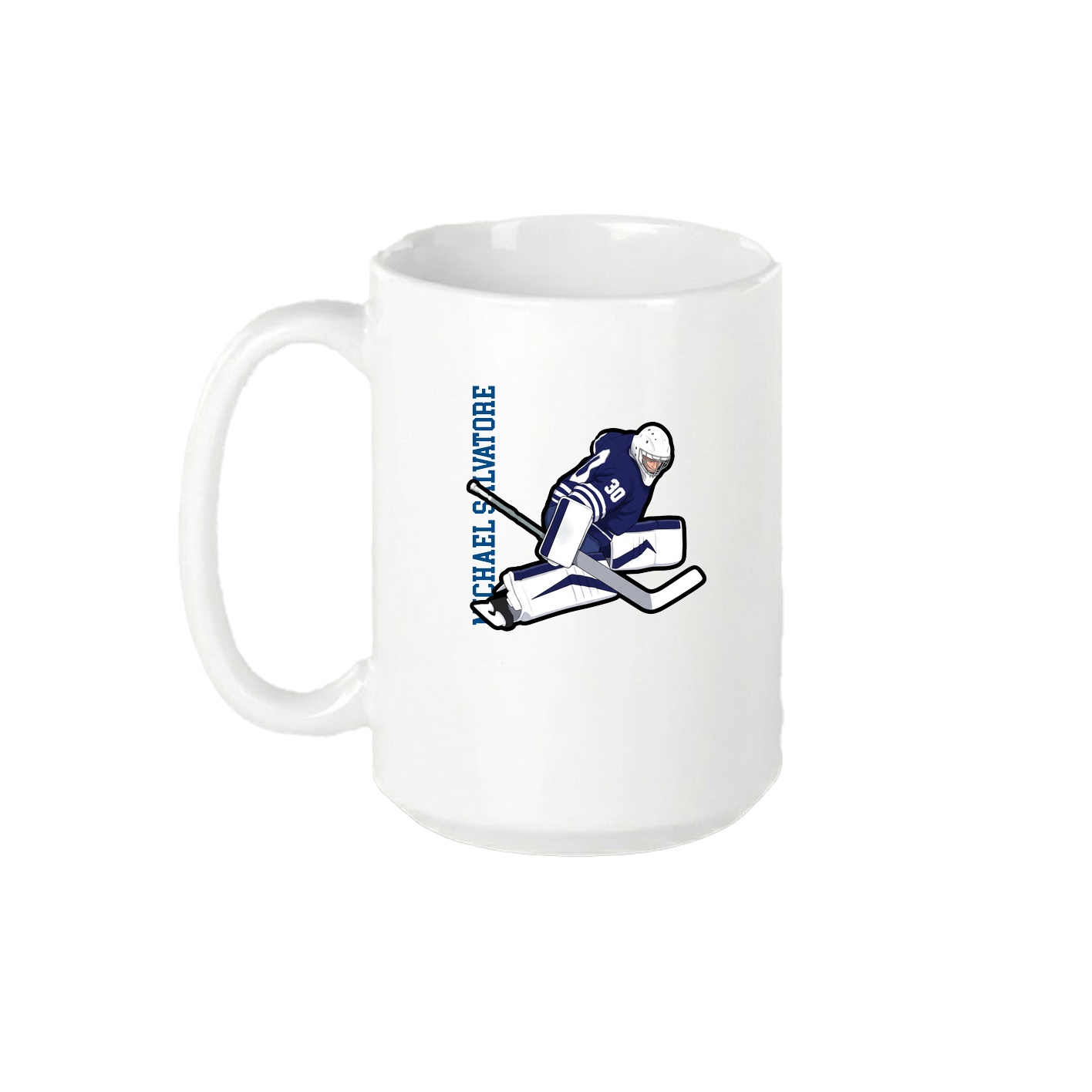15oz Coffee Mug — Name Vertical in White