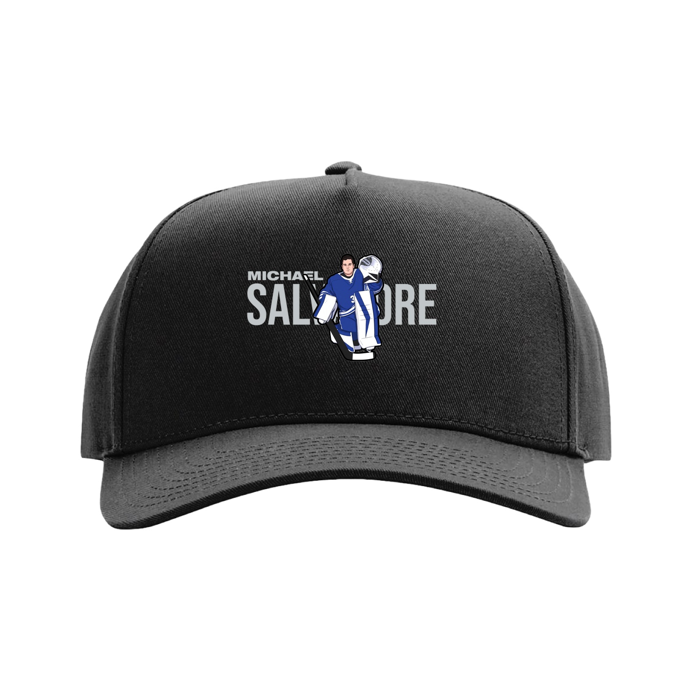 Full Fabric Five-Panel Champ Cap — Player Name in Black