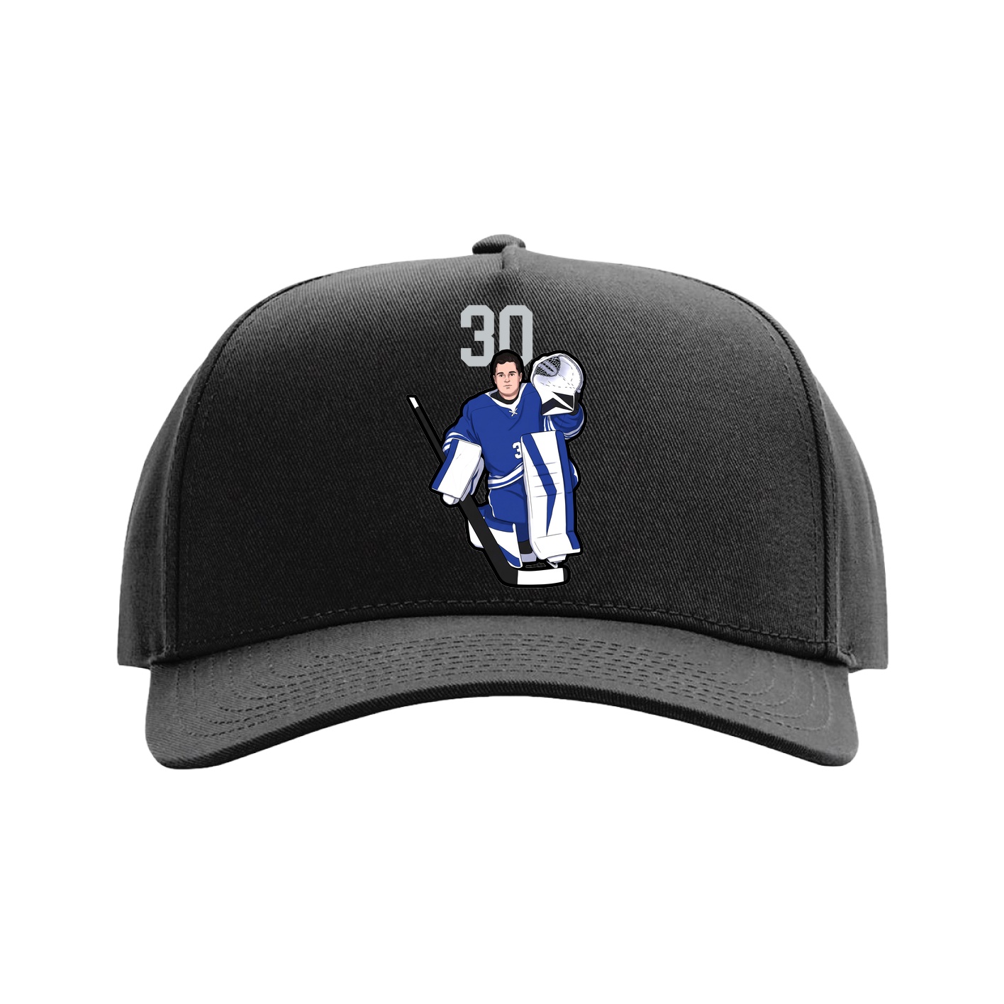 Full Fabric Five-Panel Champ Cap — Number Top in Black