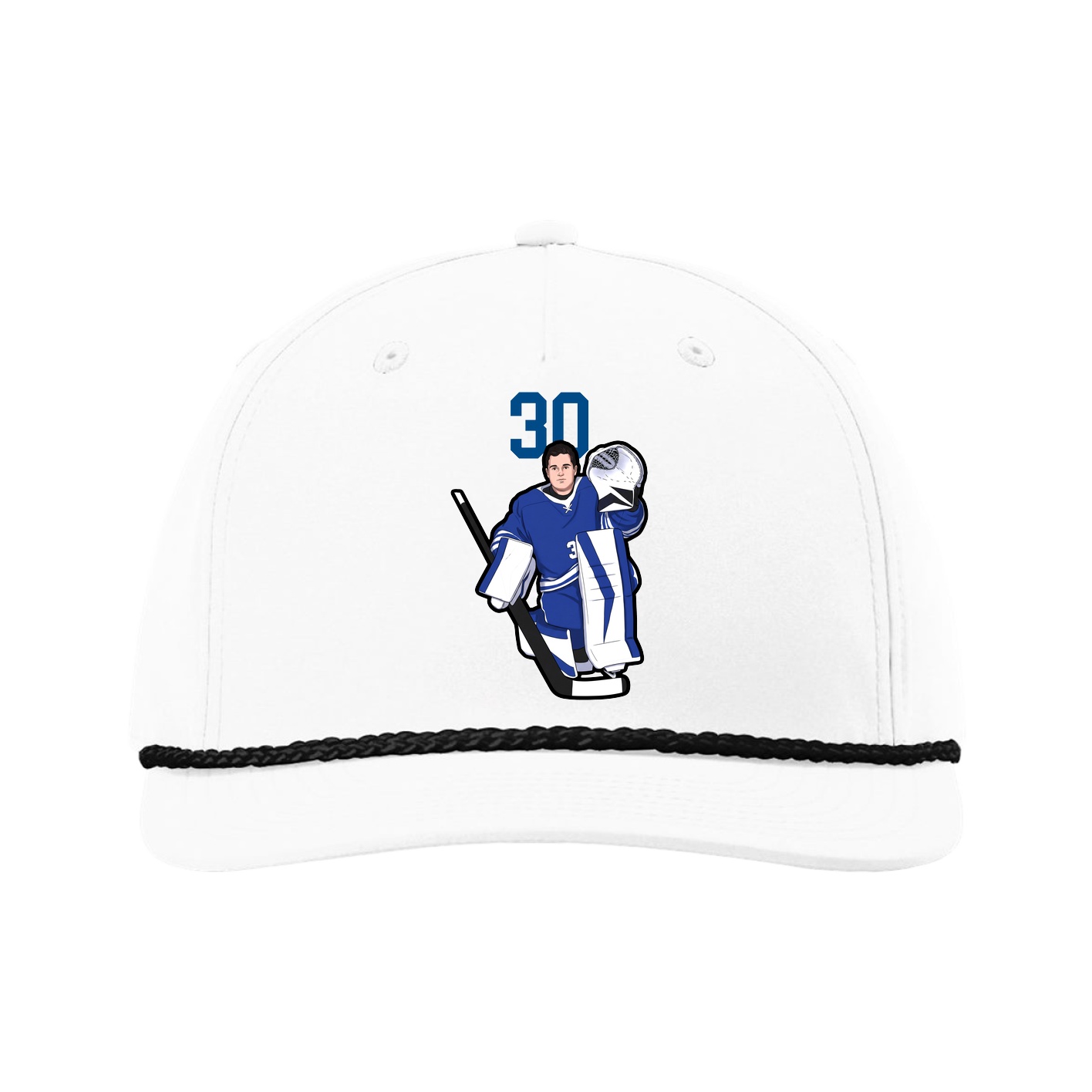 Five-Panel Classic Rope Cap — Number Top in White