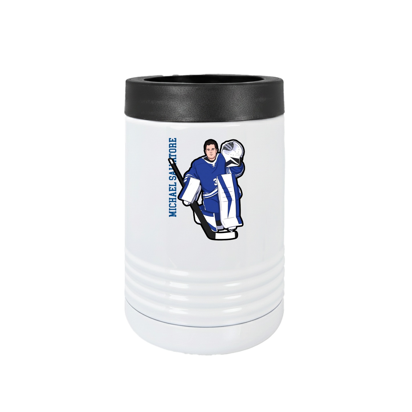 Beverage Holder — Name Vertical in White