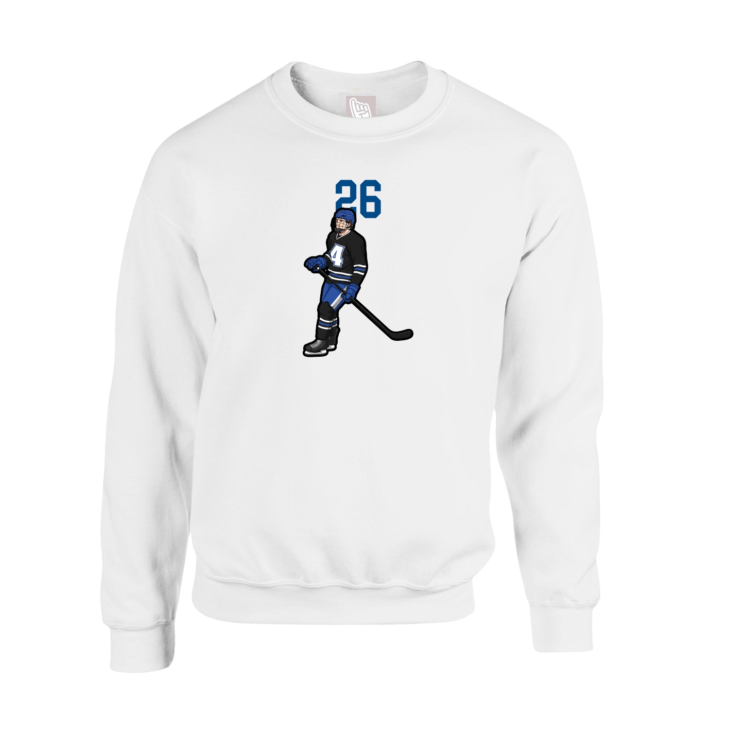 Fleece Crew — Number Top in White