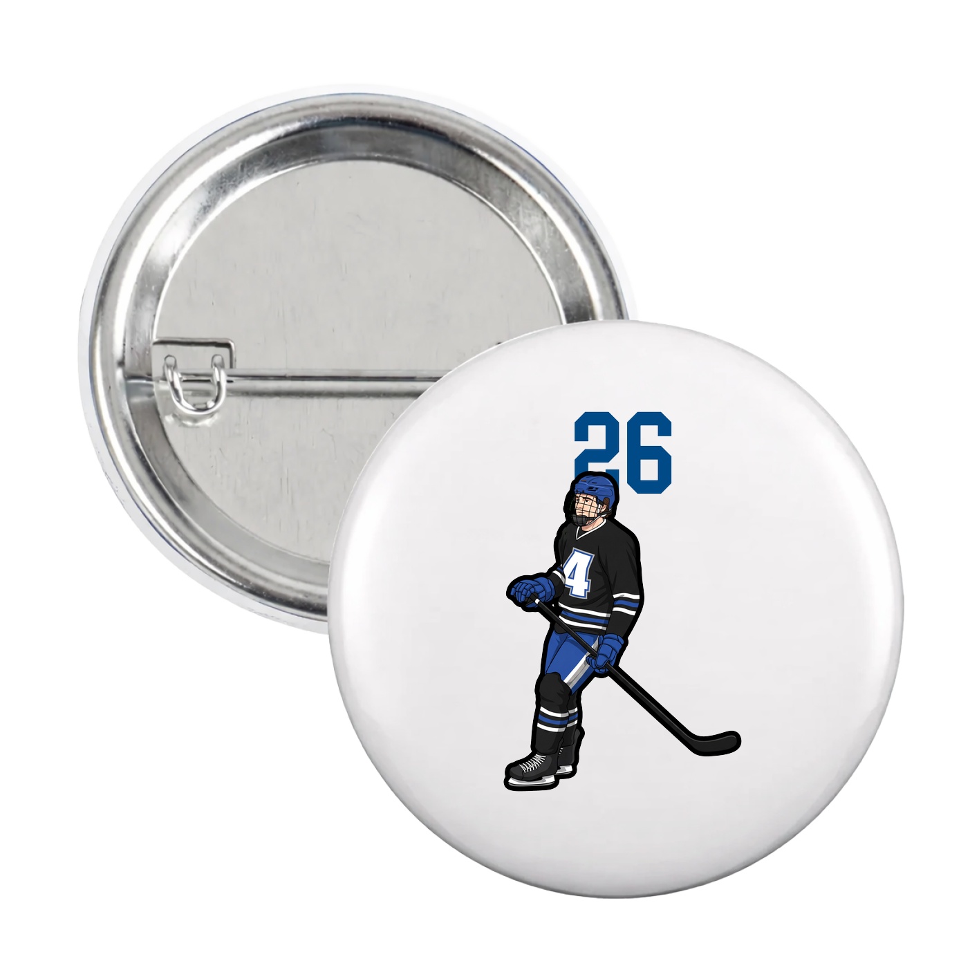 Game Day Button — Number Top in White
