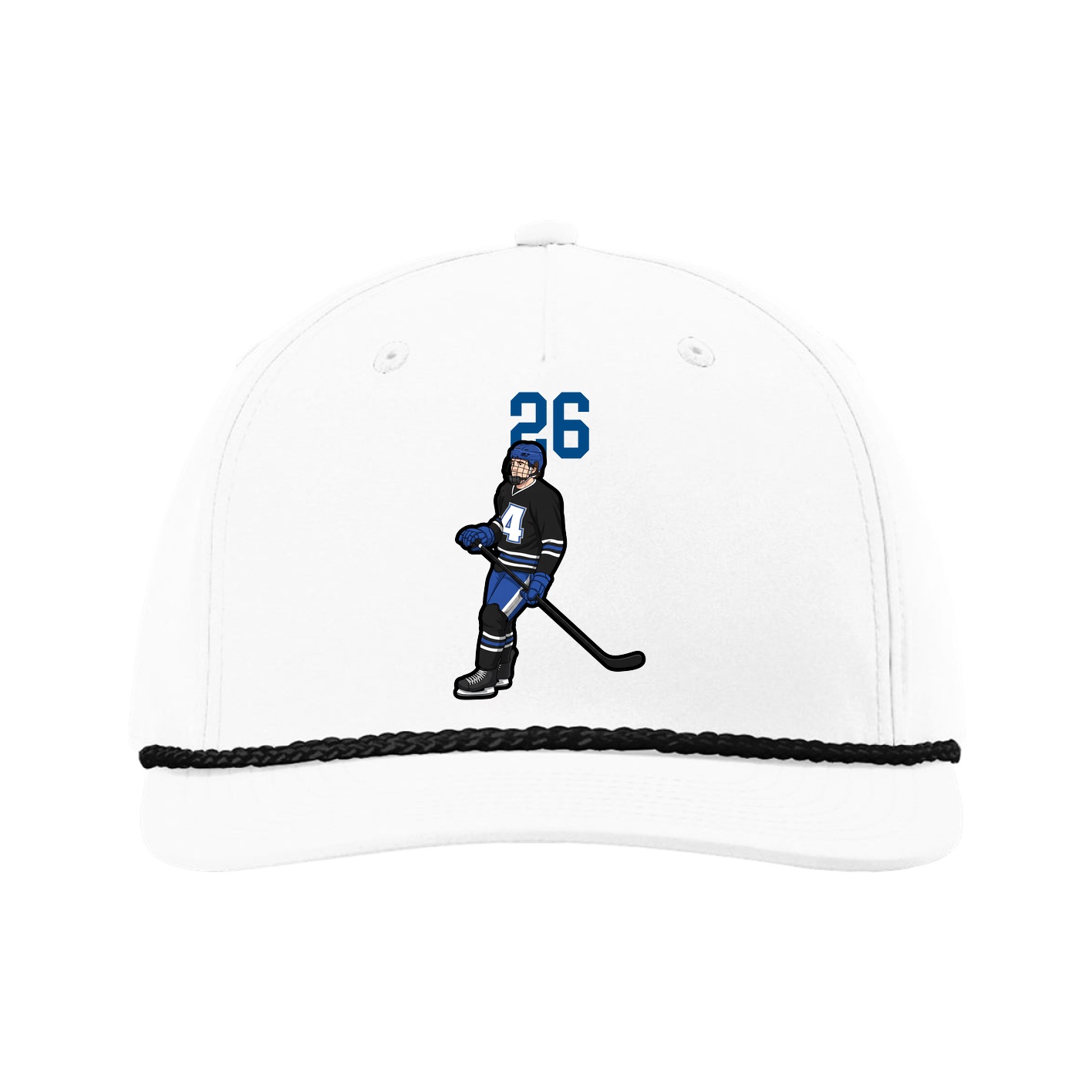 Five-Panel Classic Rope Cap — Number Top in White