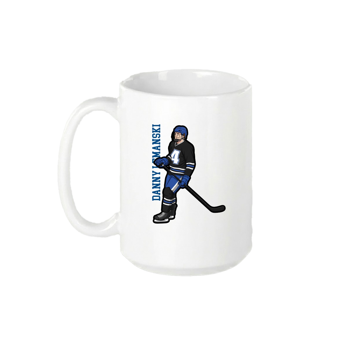 15oz Coffee Mug — Name Vertical in White