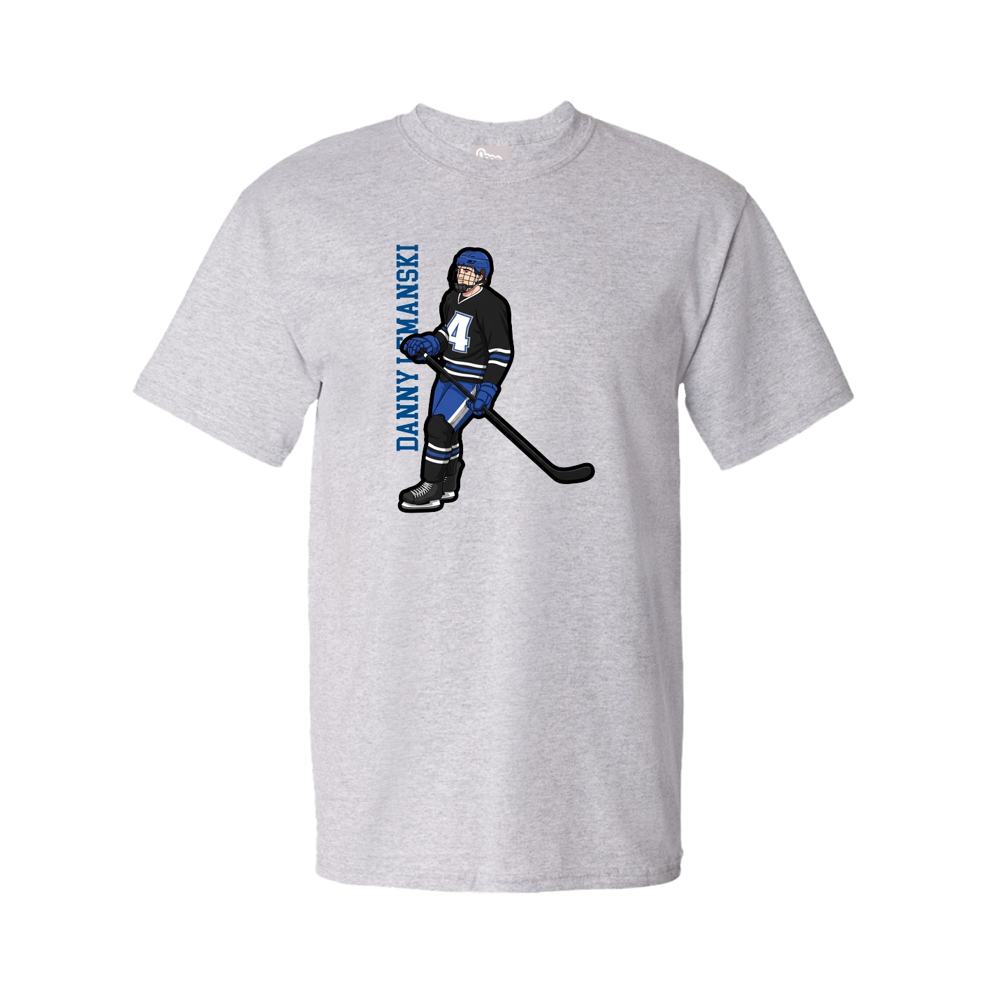 Tee — Name Vertical in Grey