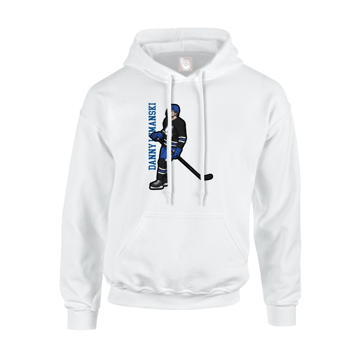 Youth Hoodie — Name Vertical in White