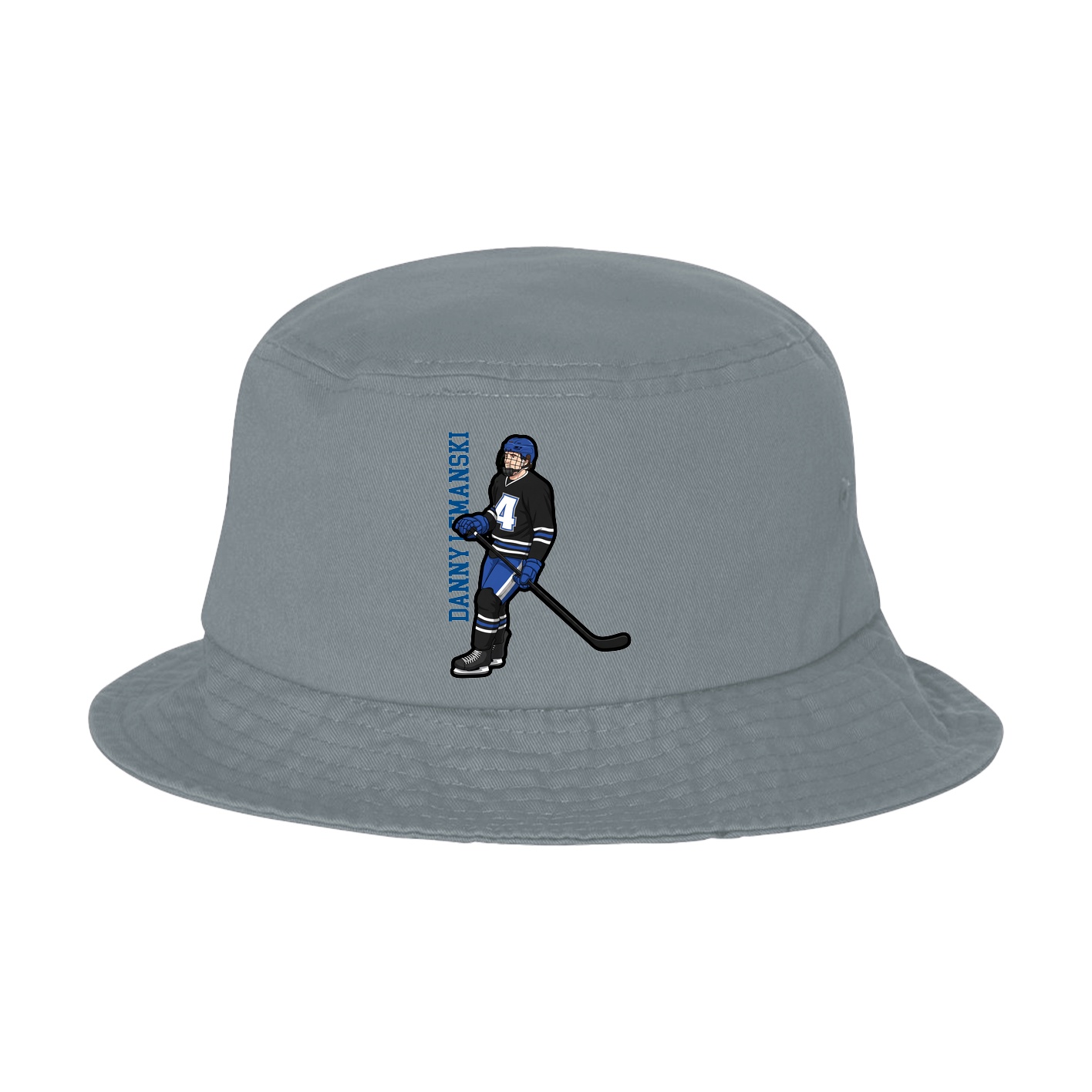 Bucket Cap — Name Vertical in Grey