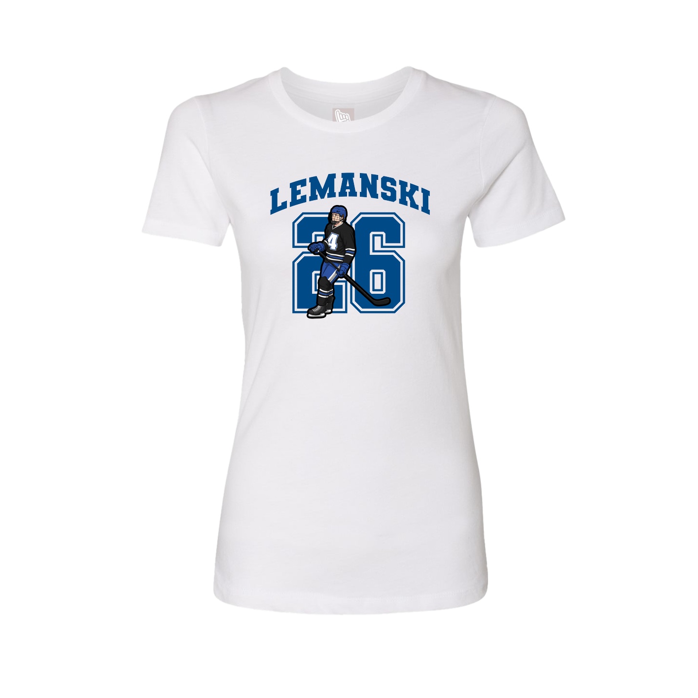 Fitted Women's Tee — Number in White