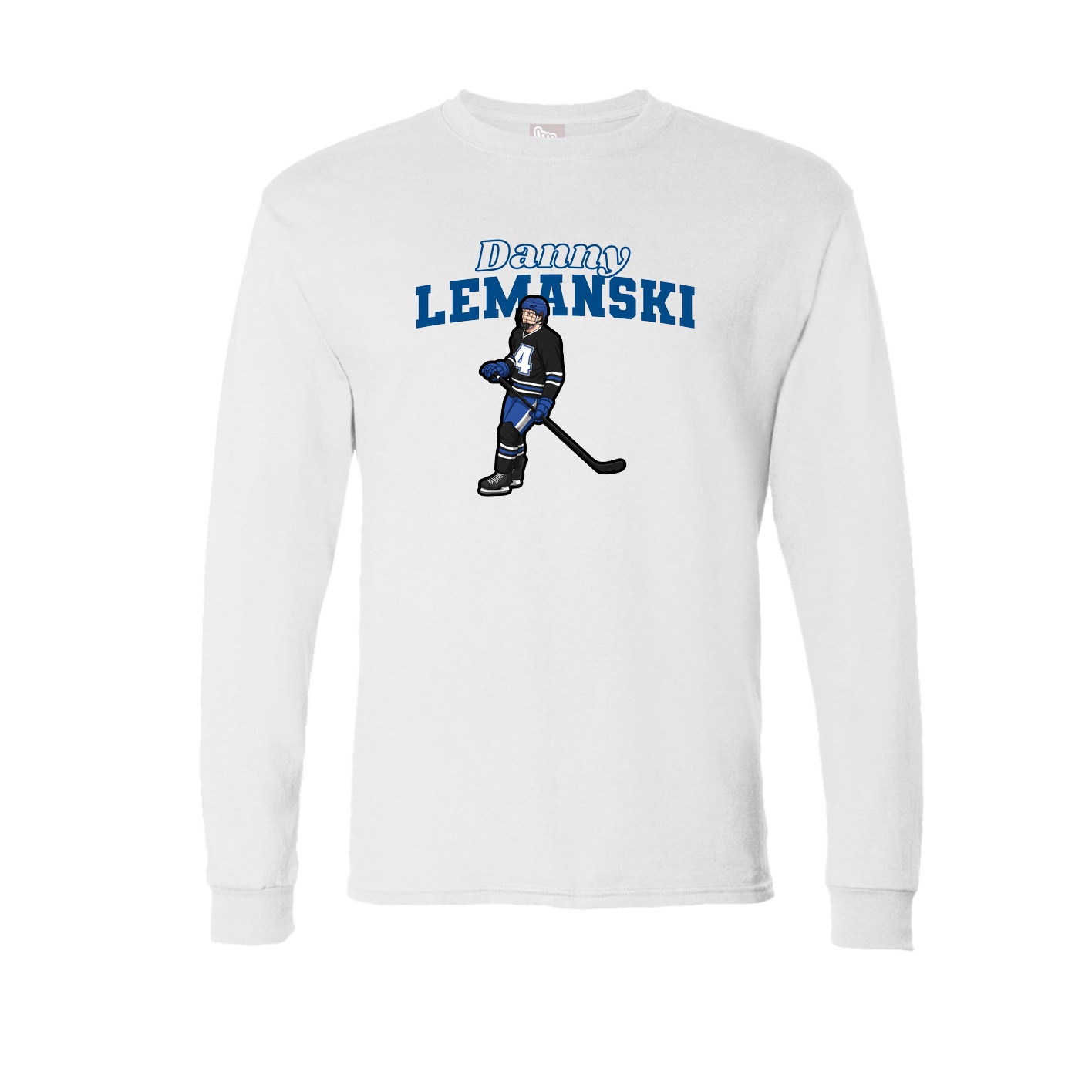 Long Sleeve Tee — Name Arch in White