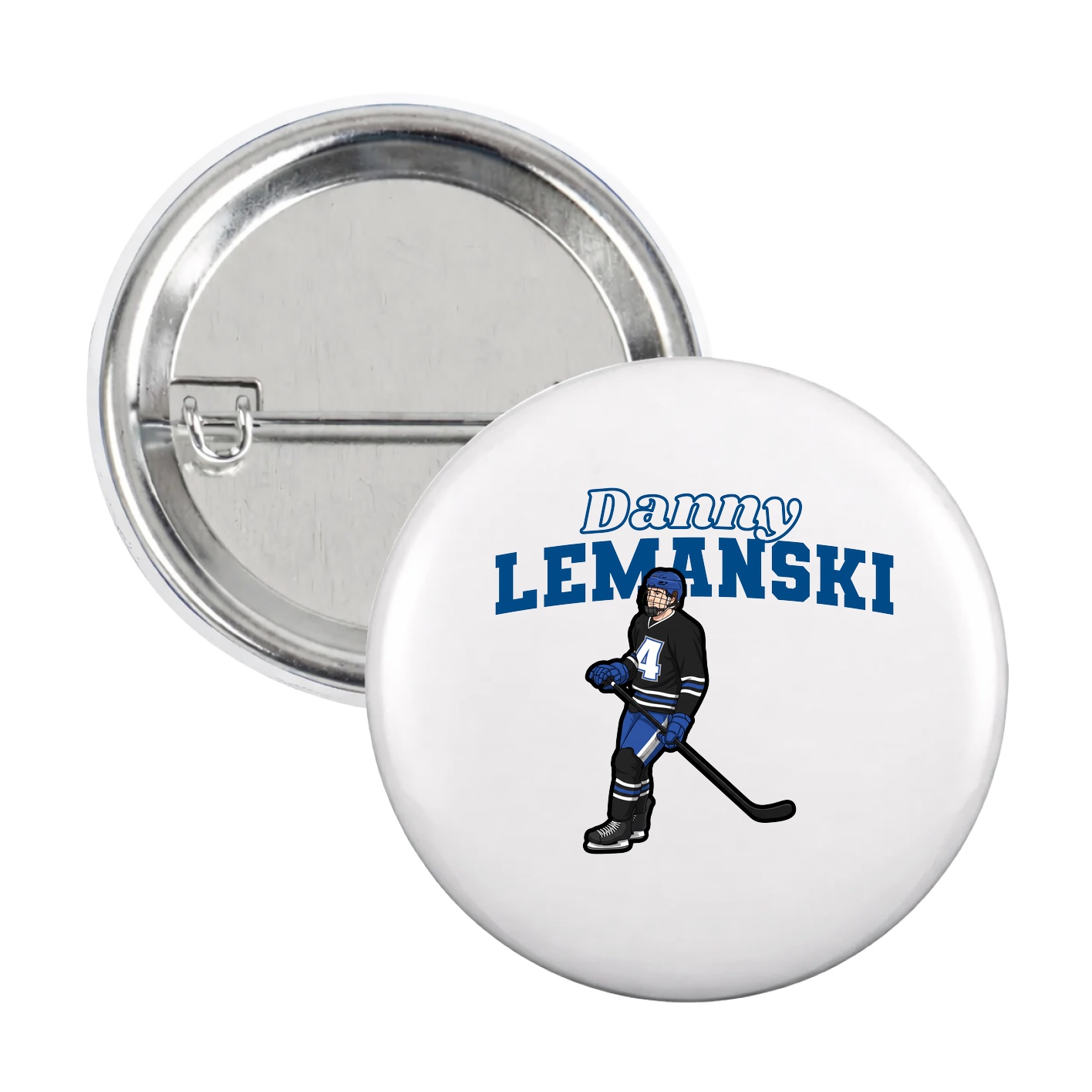 Game Day Button — Name Arch in White
