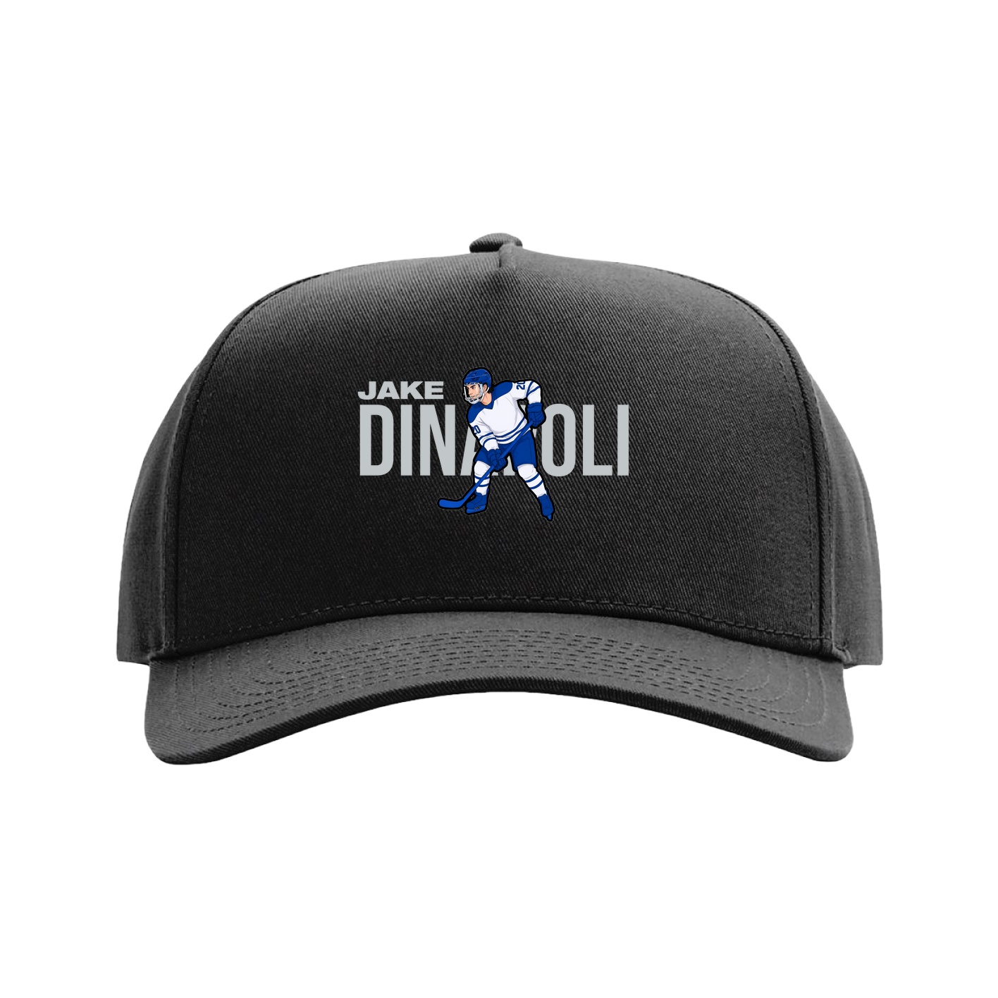 Full Fabric Five-Panel Champ Cap — Player Name in Black