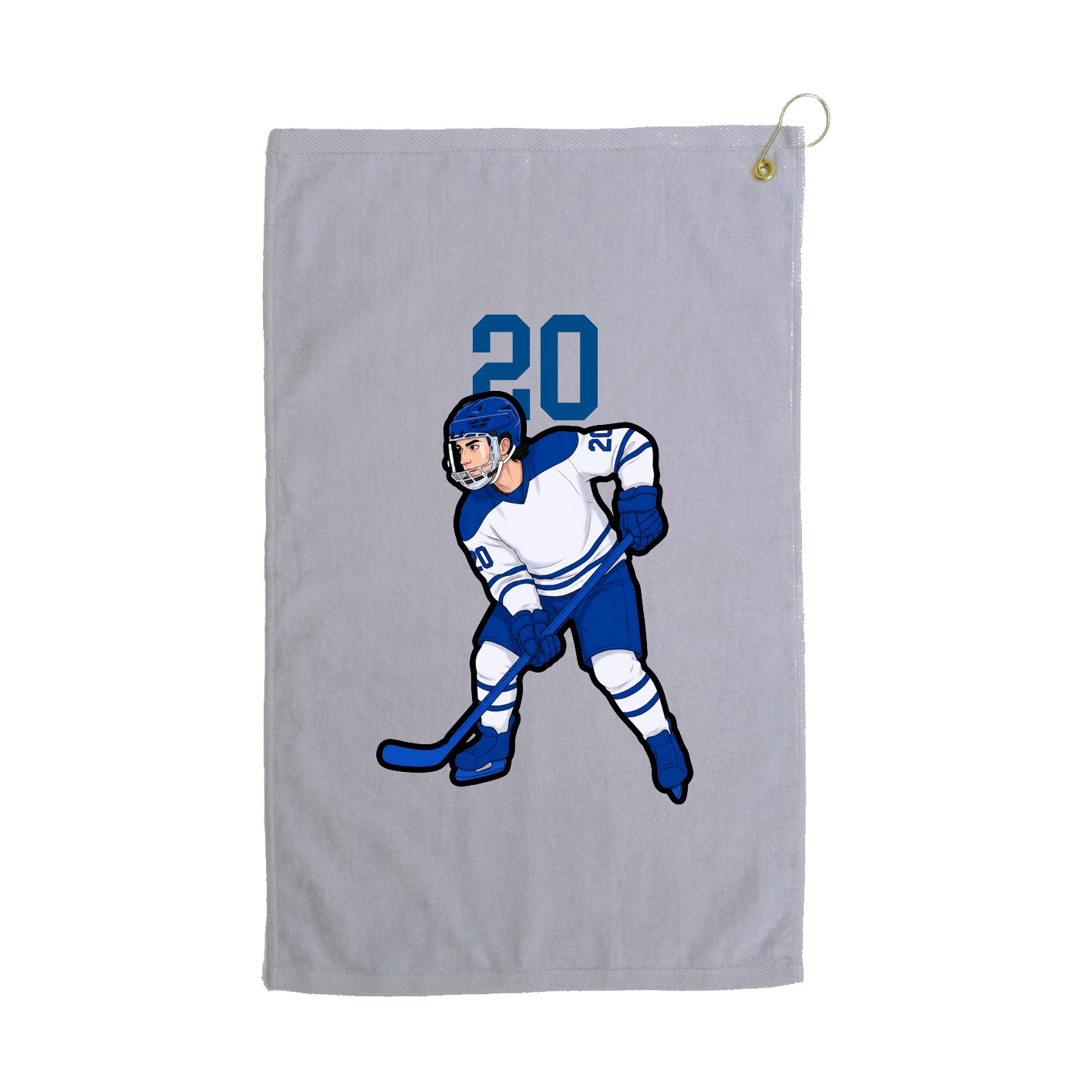 Golf Towel — Number Top in Grey