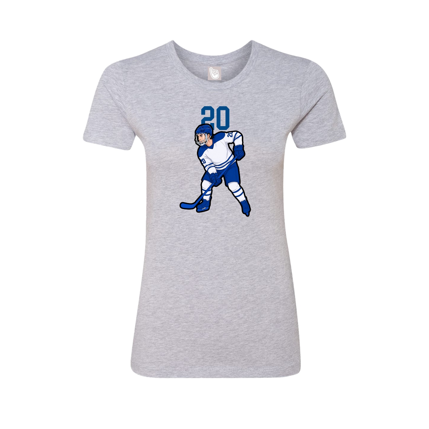 Fitted Women's Tee — Number Top in Grey