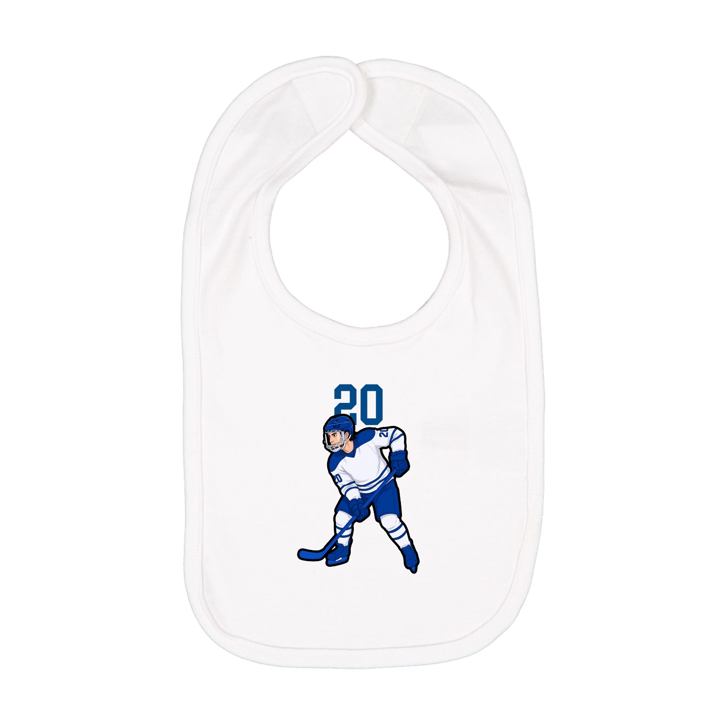 Infant Bib — Number Top in White