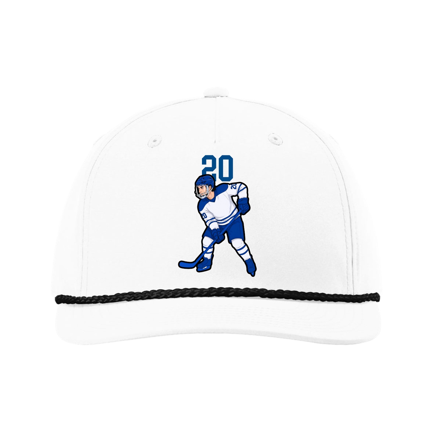 Five-Panel Classic Rope Cap — Number Top in White