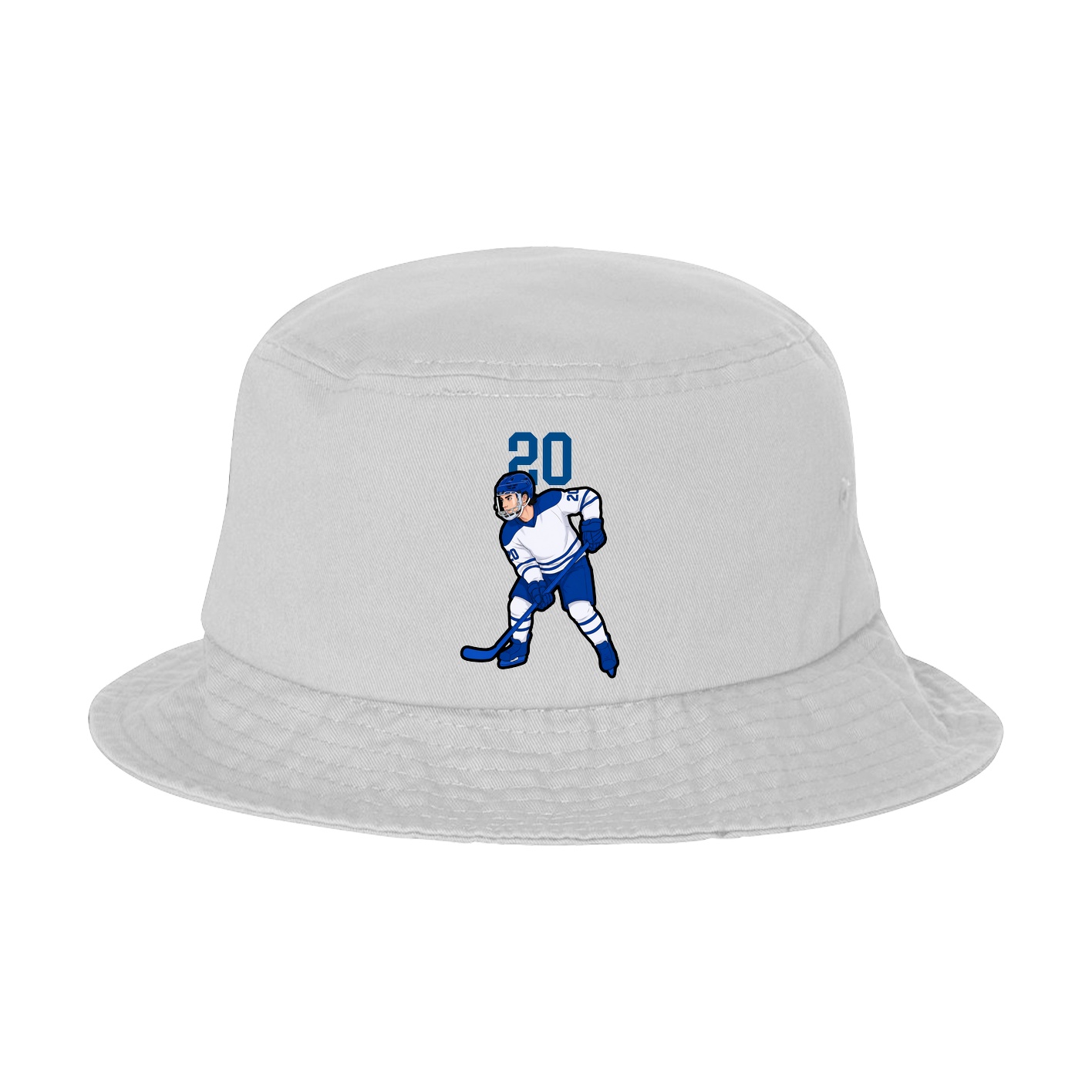 Bucket Cap — Number Top in White
