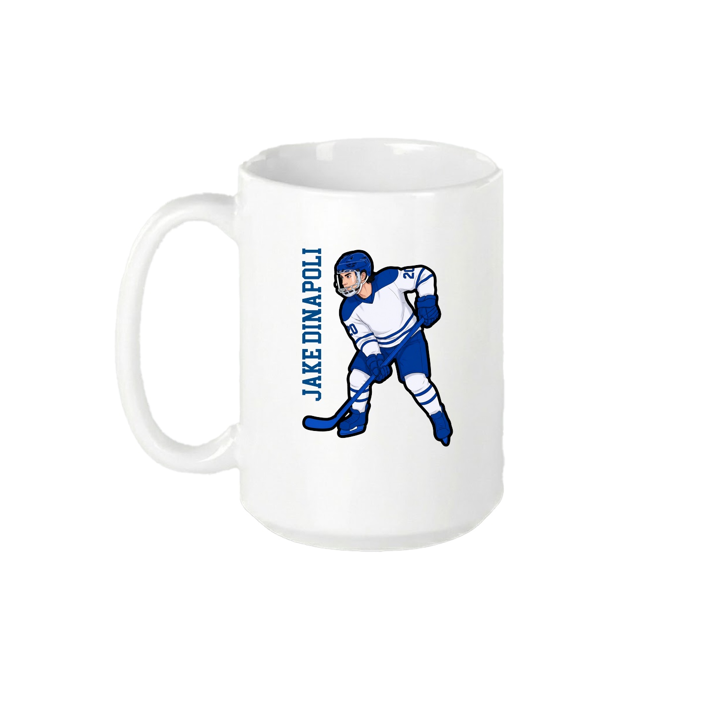 15oz Coffee Mug — Name Vertical in White