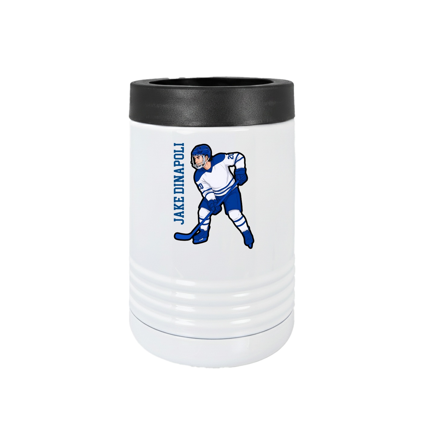 Beverage Holder — Name Vertical in White