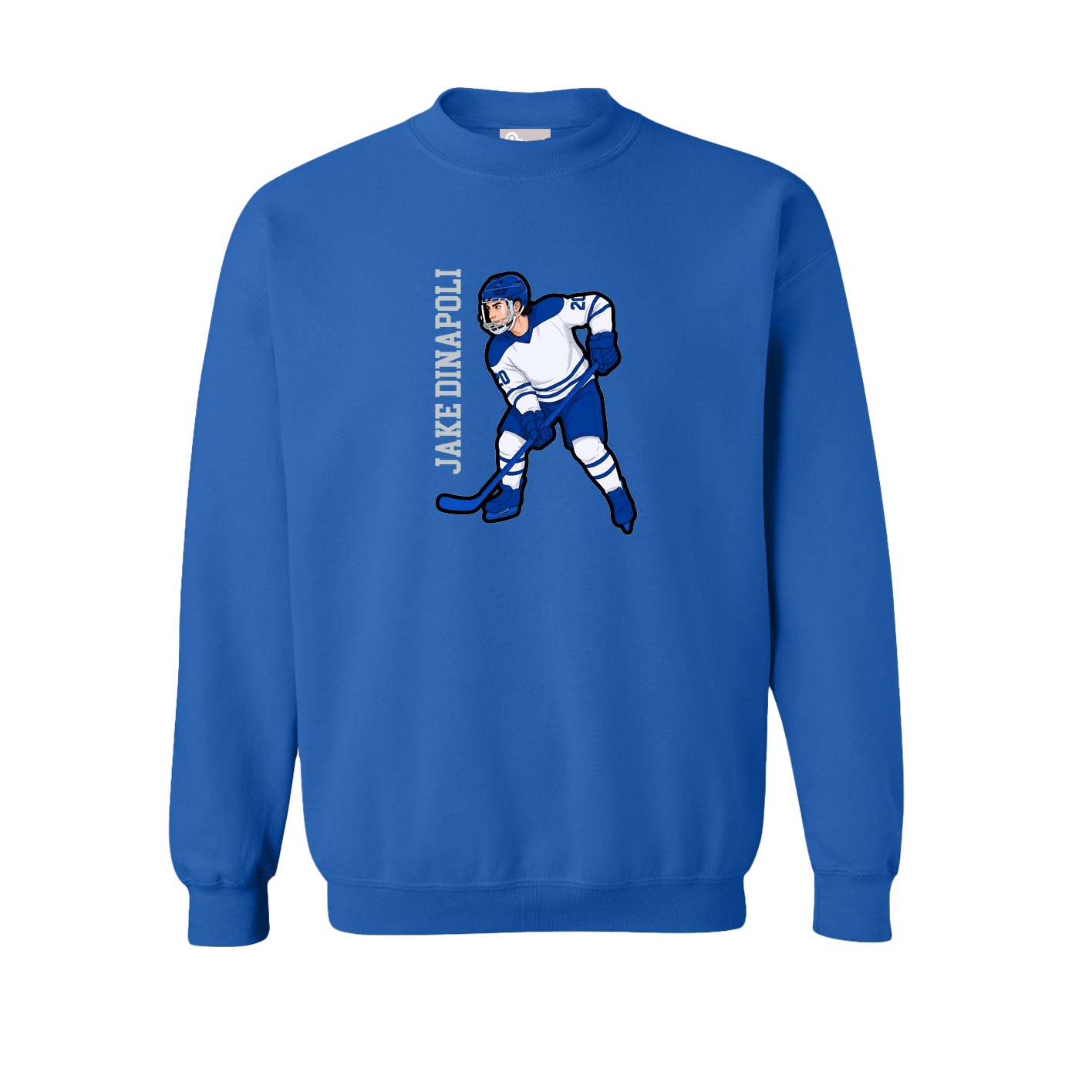 Fleece Crew — Name Vertical in Royal