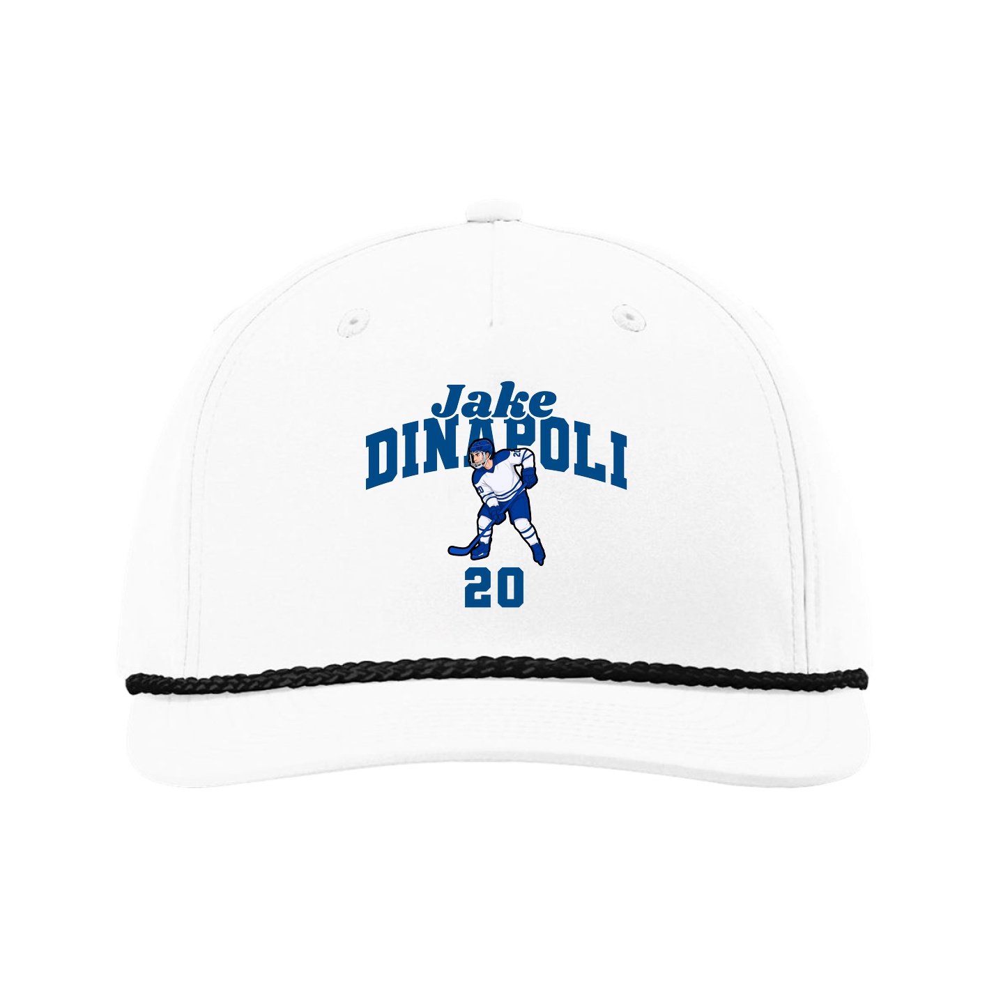 Five-Panel Classic Rope Cap — Signature Arch in White