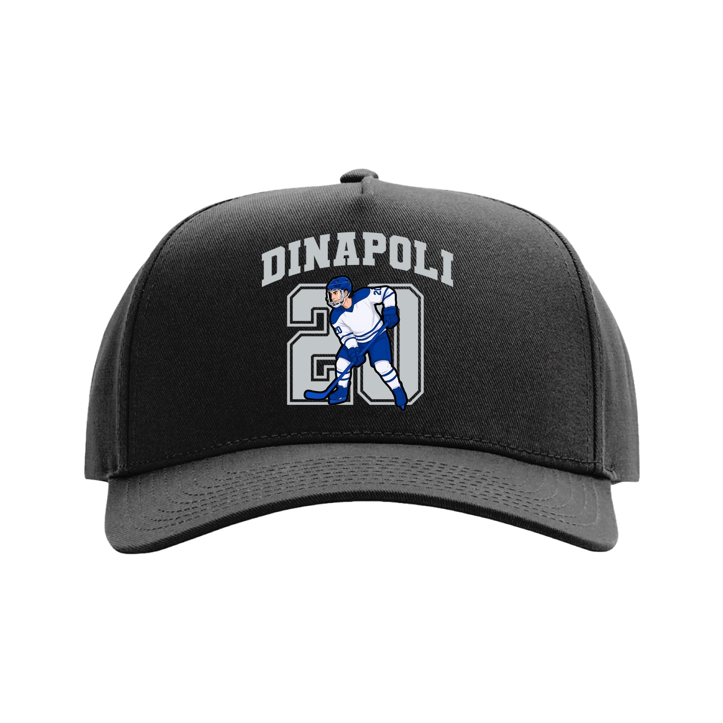 Full Fabric Five-Panel Champ Cap — Number in Black