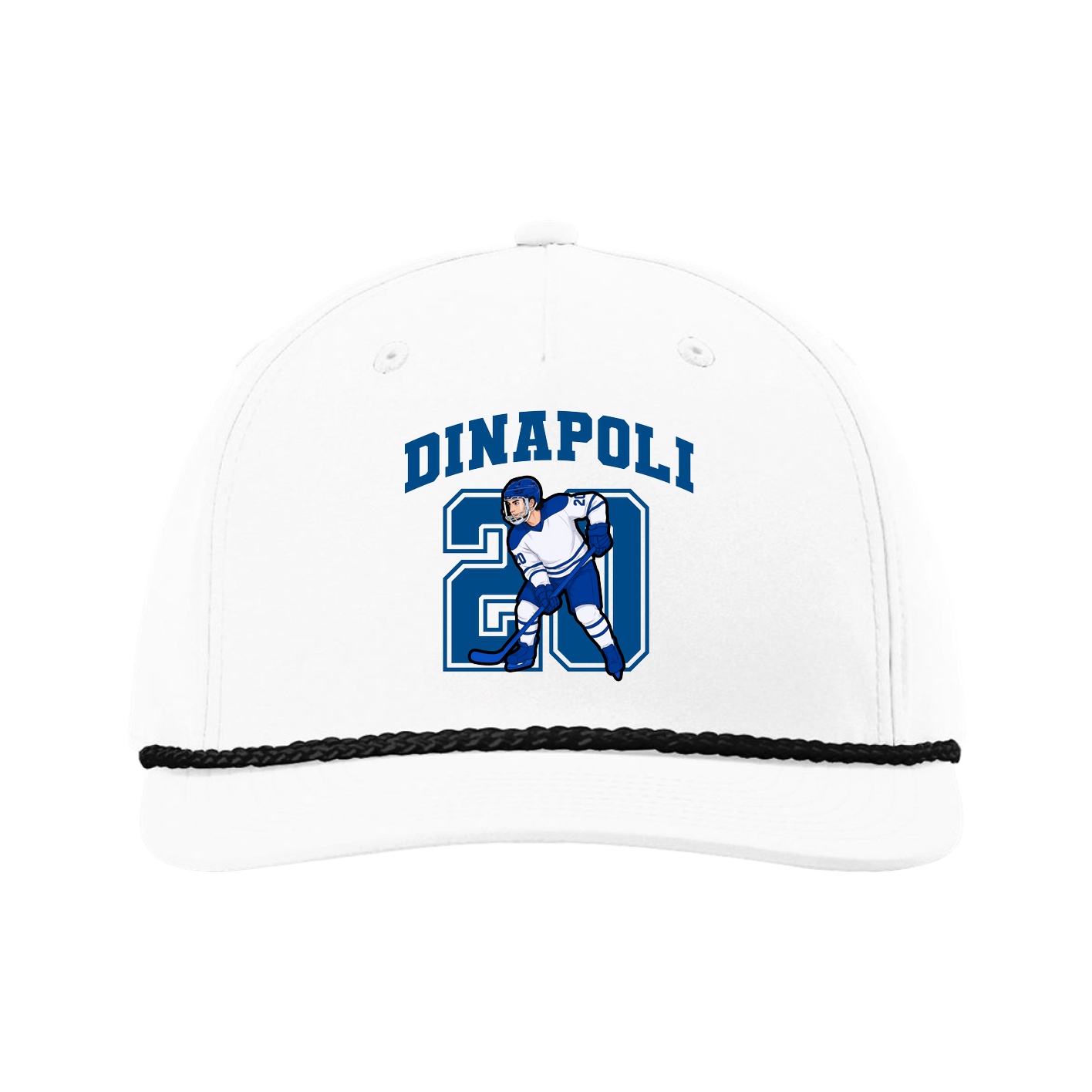 Five-Panel Classic Rope Cap — Number in White