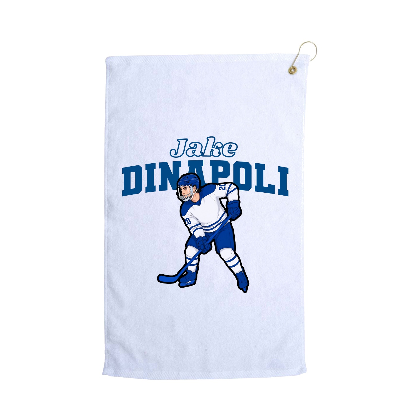 Golf Towel — Name Arch in White