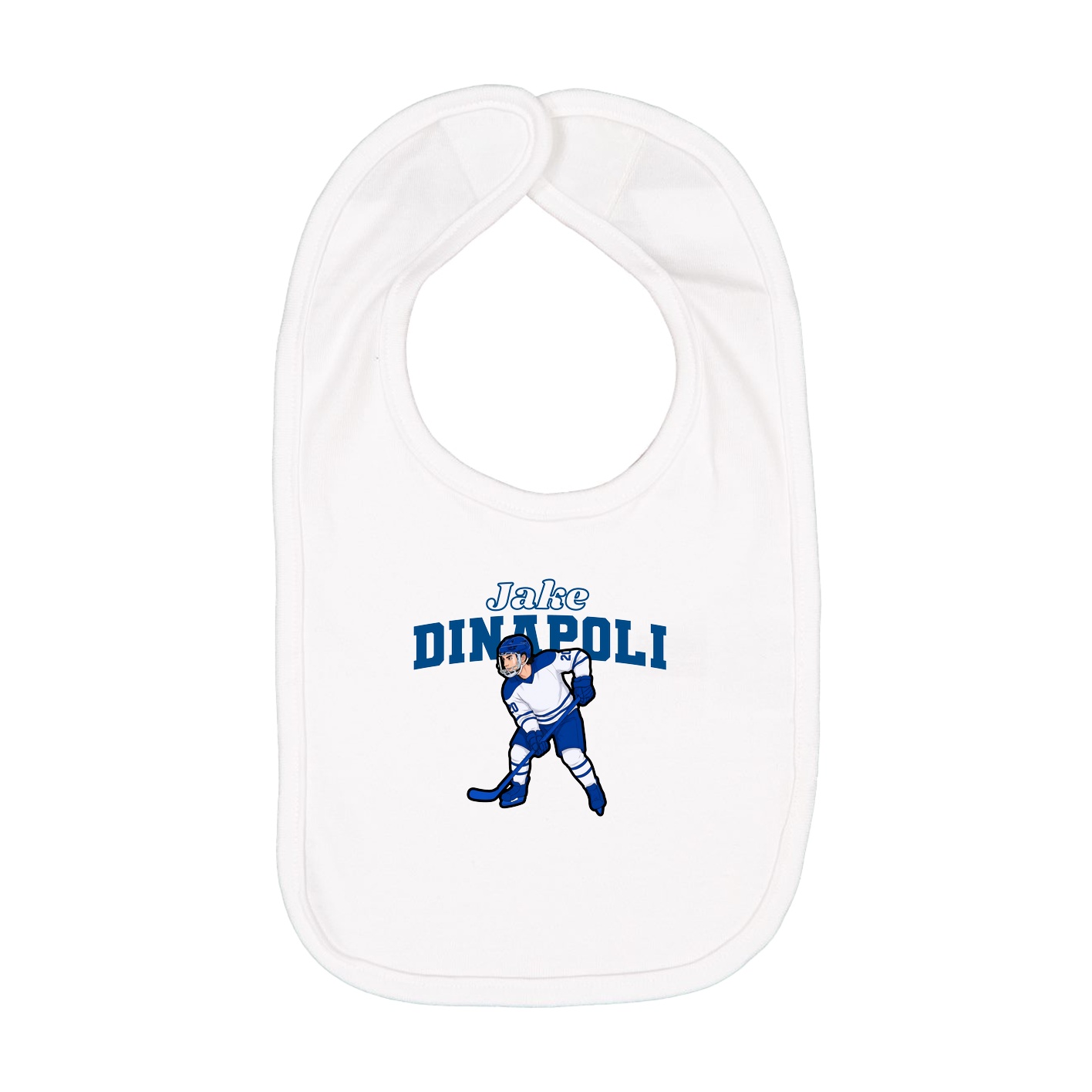 Infant Bib — Name Arch in White