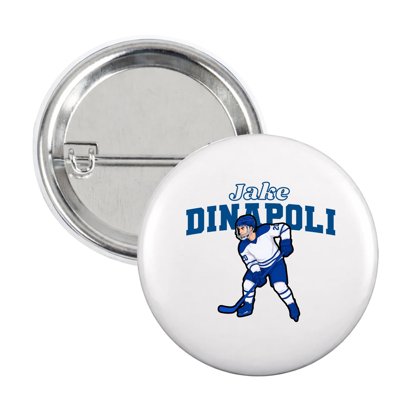Game Day Button — Name Arch in White