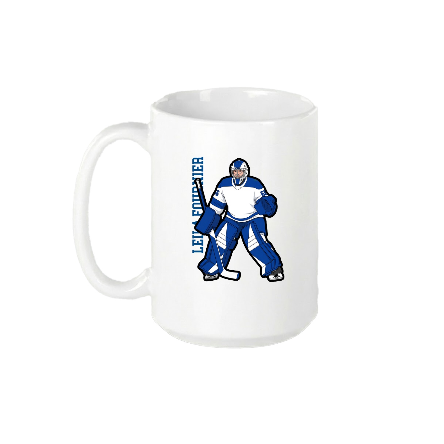 15oz Coffee Mug — Name Vertical in White