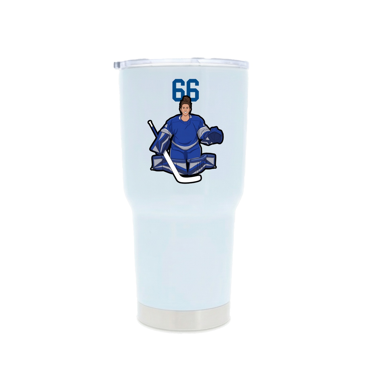 30oz Stainless Steel Tumbler — Number Top in White