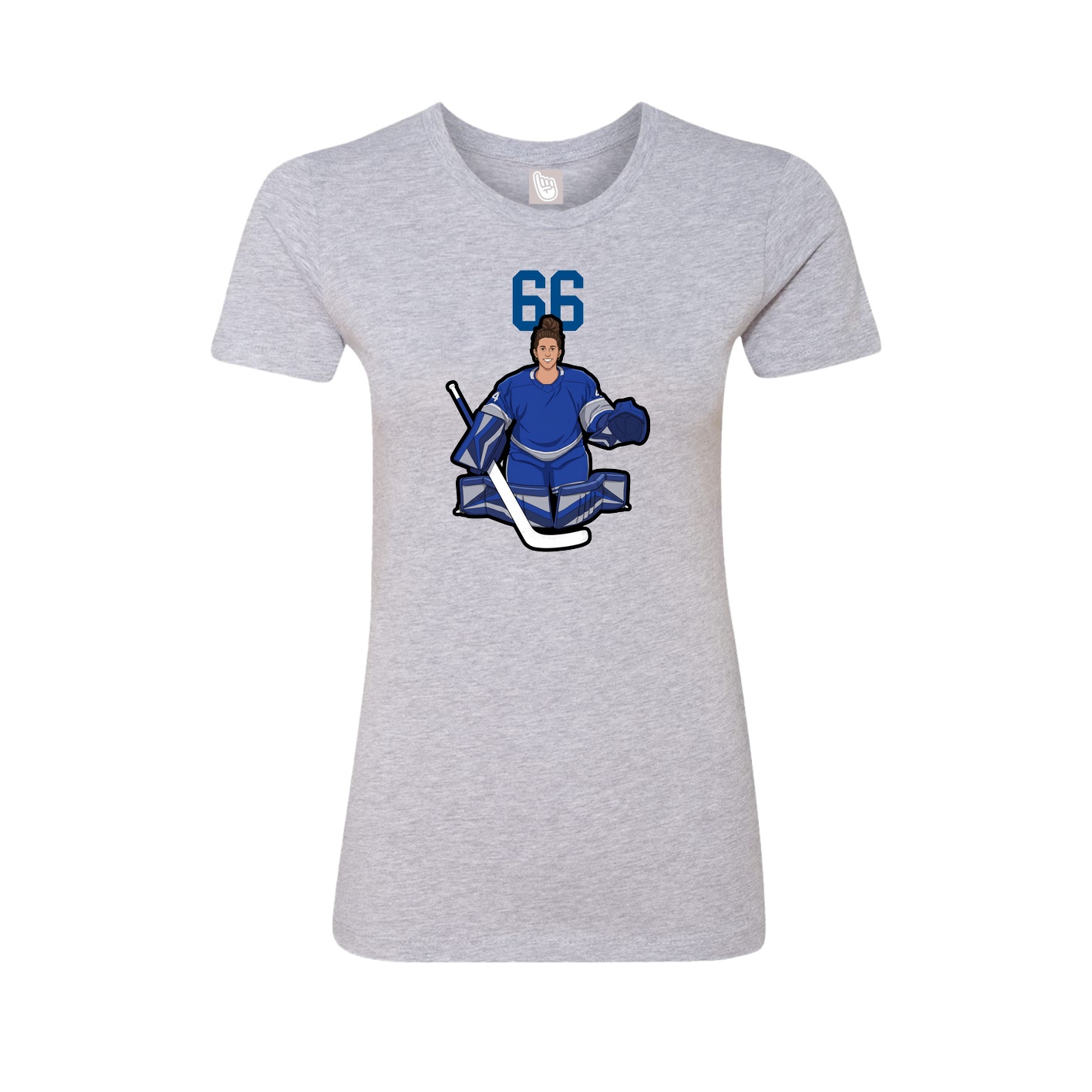 Fitted Women's Tee — Number Top in Grey