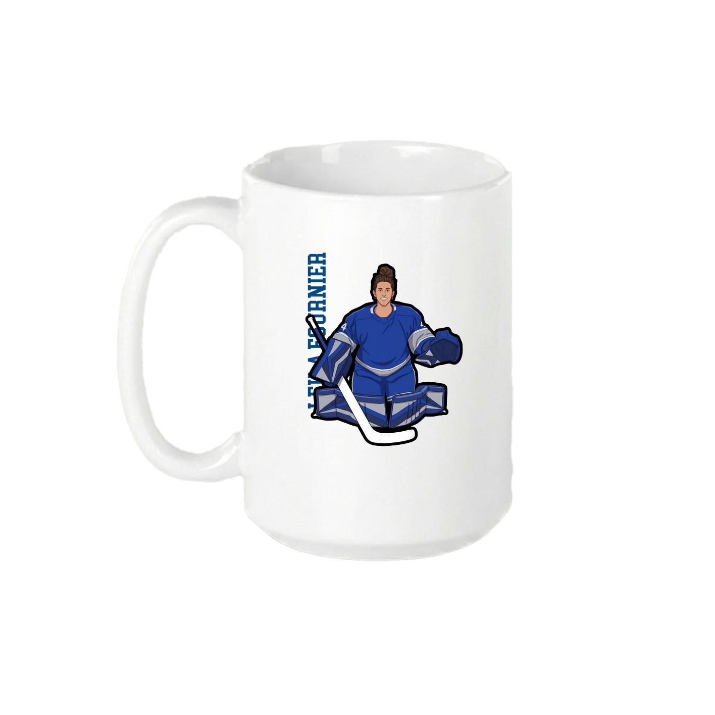 15oz Coffee Mug — Name Vertical in White