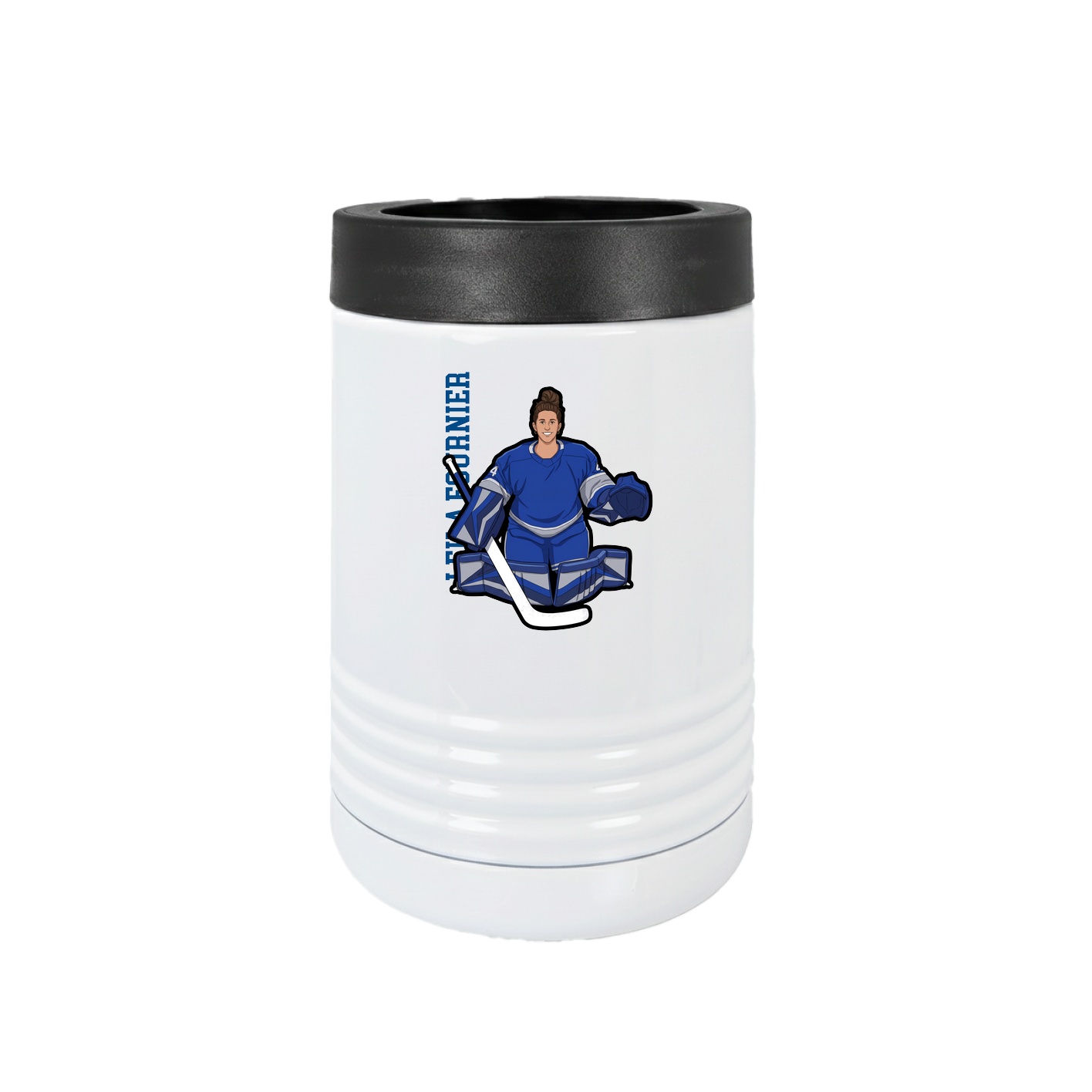 Beverage Holder — Name Vertical in White
