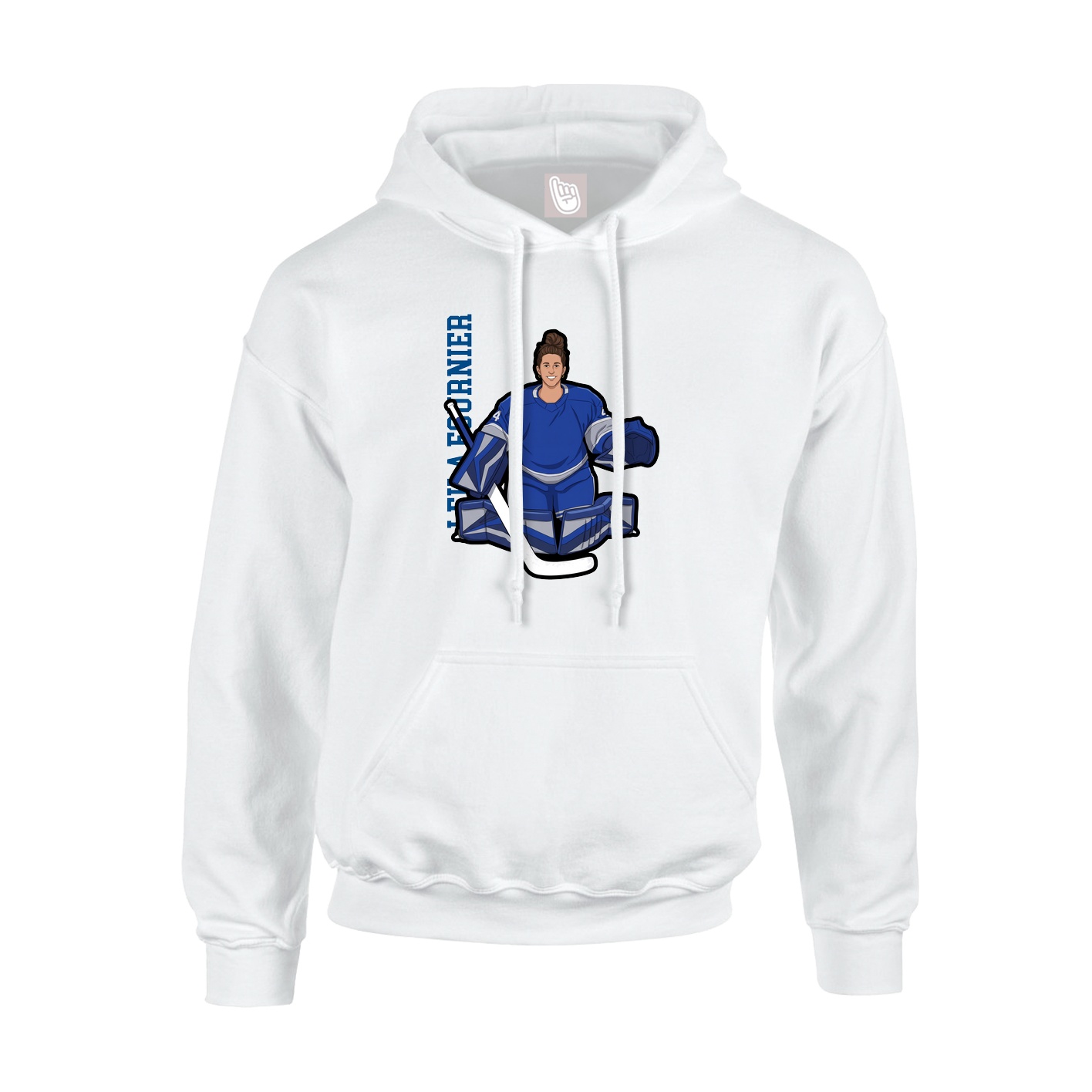 Youth Hoodie — Name Vertical in White