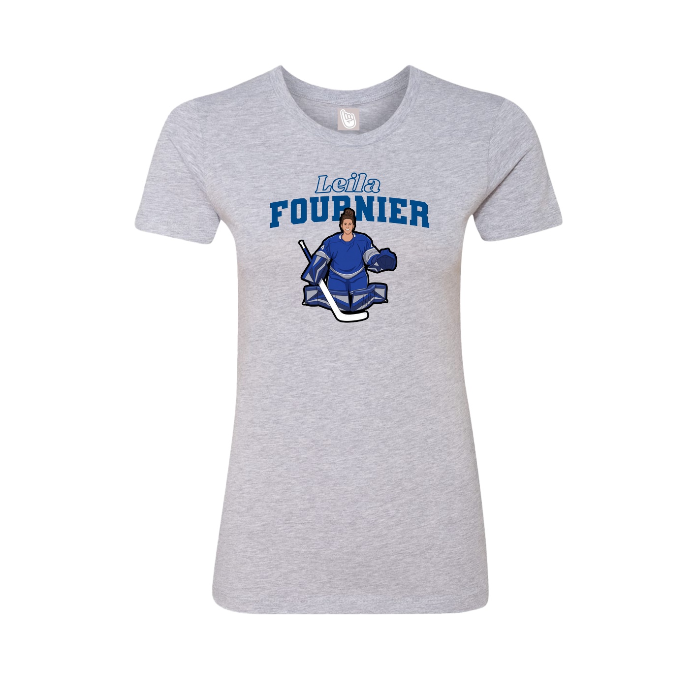 Fitted Women's Tee — Name Arch in Grey