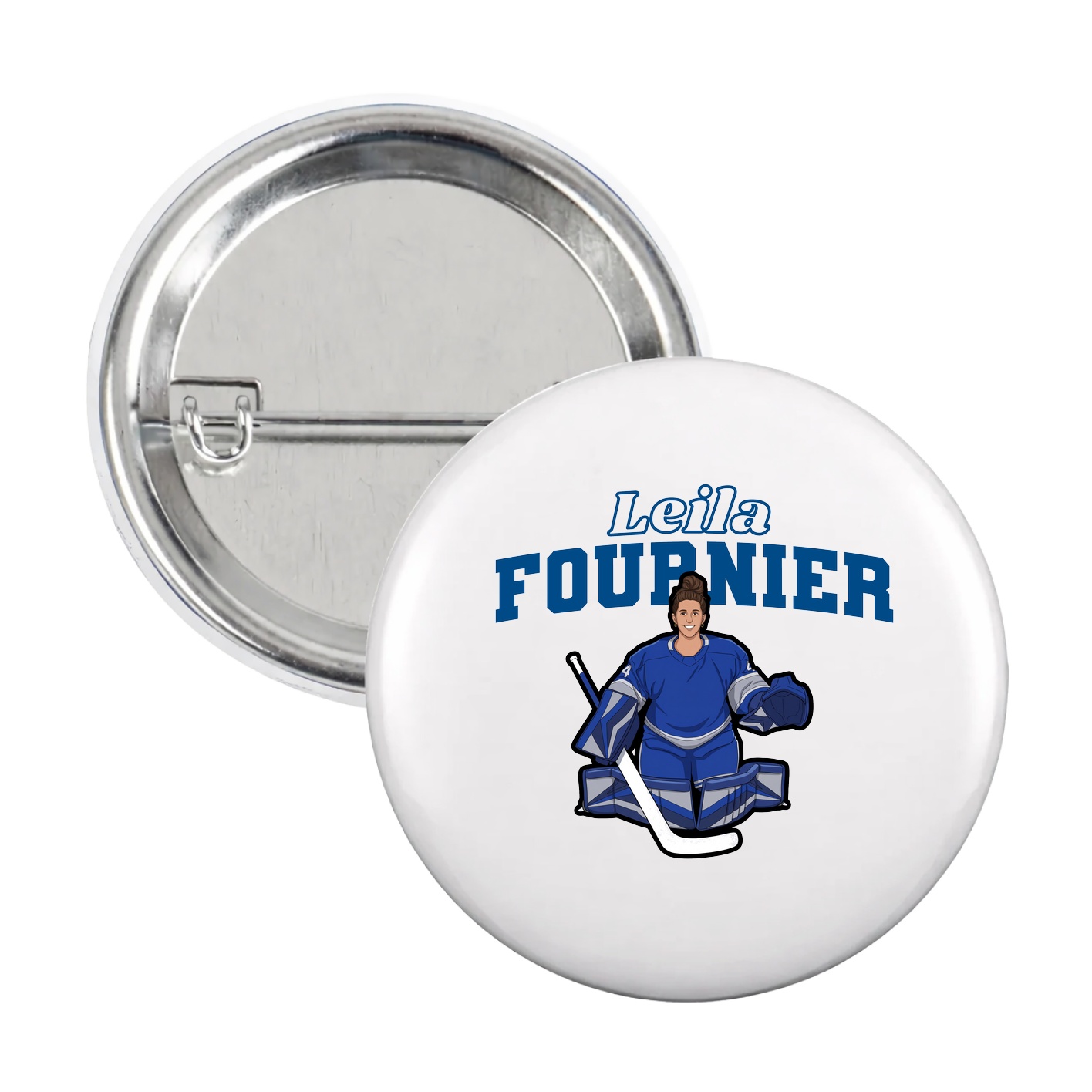 Game Day Button — Name Arch in White