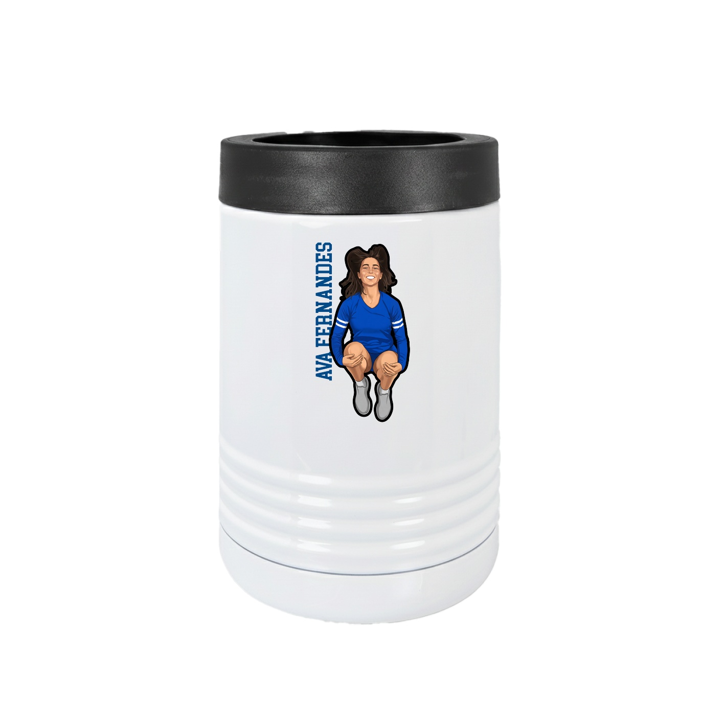 Beverage Holder — Name Vertical in White
