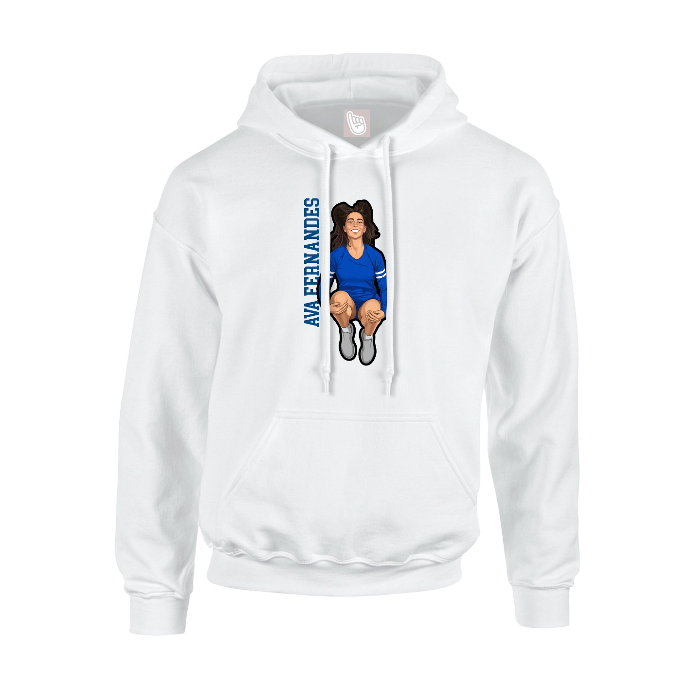 Youth Hoodie — Name Vertical in White