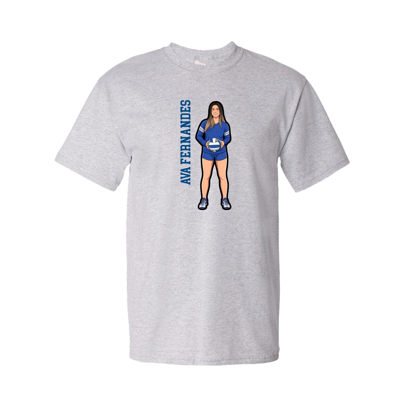 Youth Tee — Name Vertical in Grey