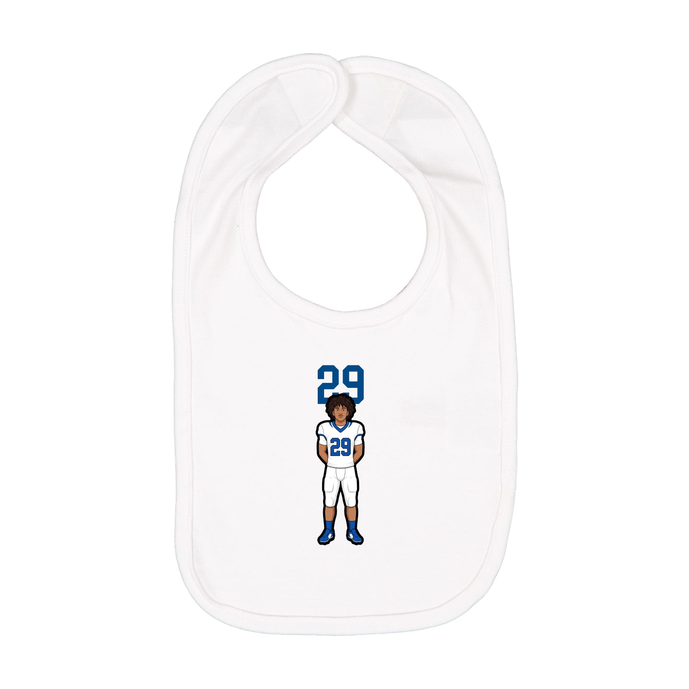 Infant Bib — Number Top in White