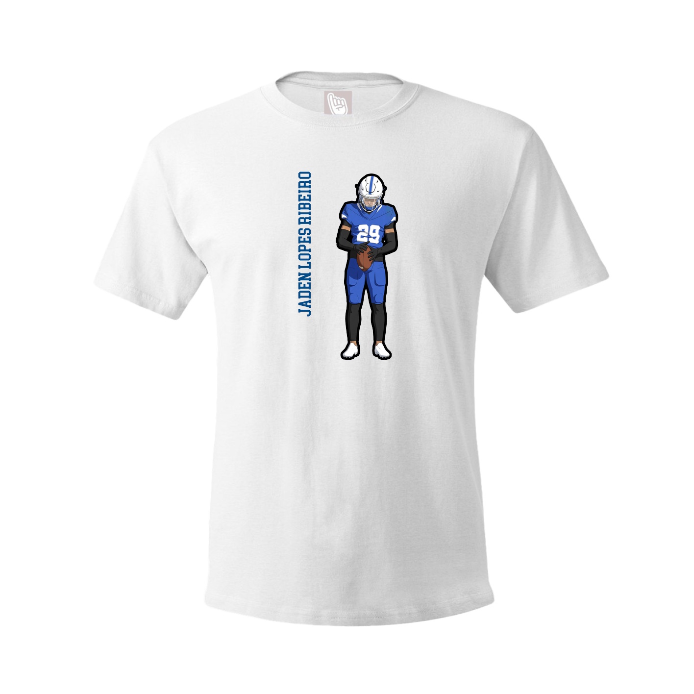 Youth Tee — Name Vertical in White