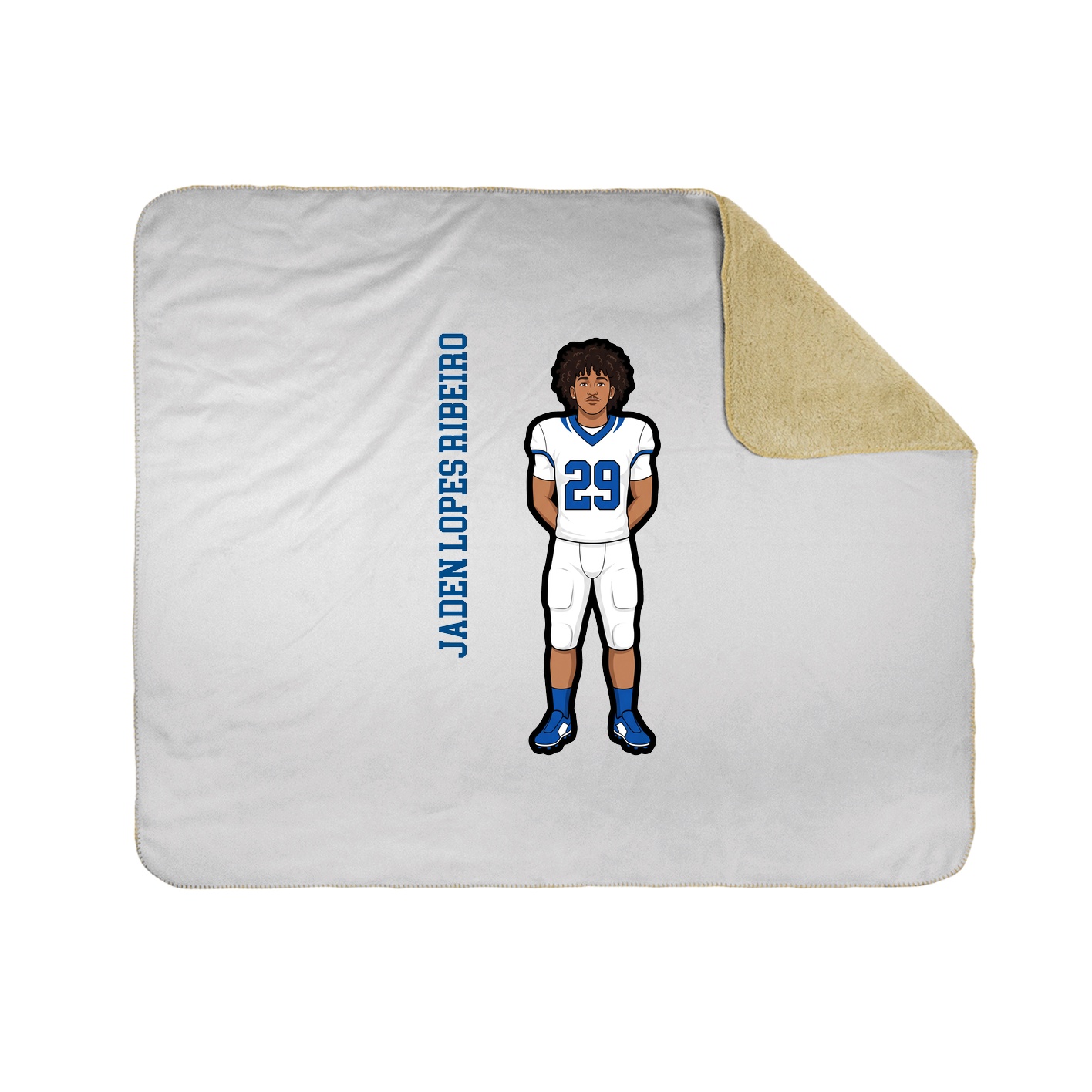 Throw Blanket — Name Vertical in White