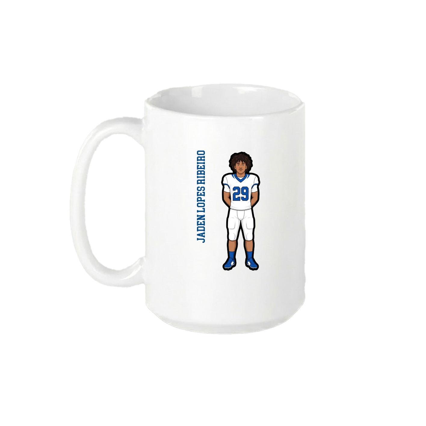 15oz Coffee Mug — Name Vertical in White