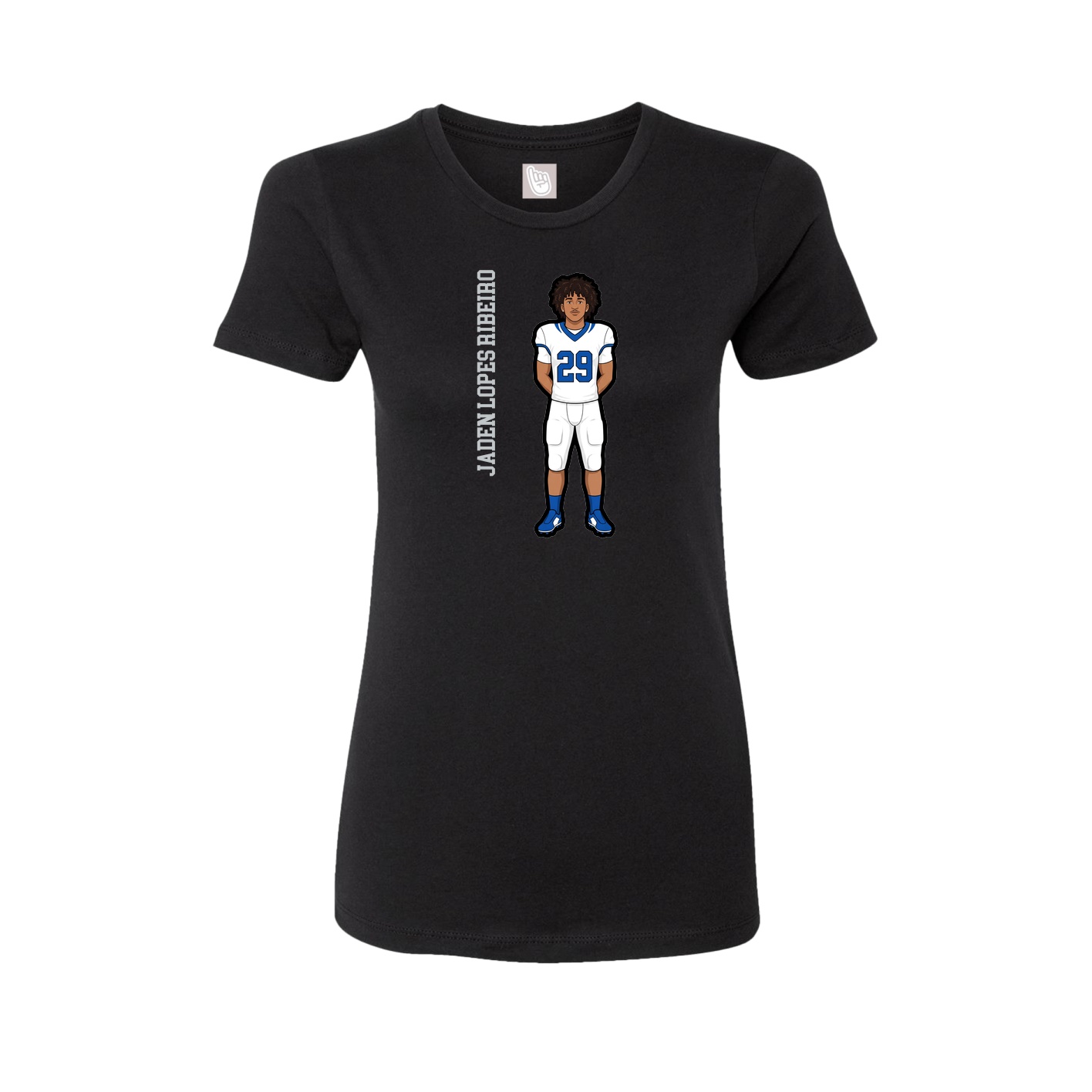 Womens Tee — Name Vertical in Black