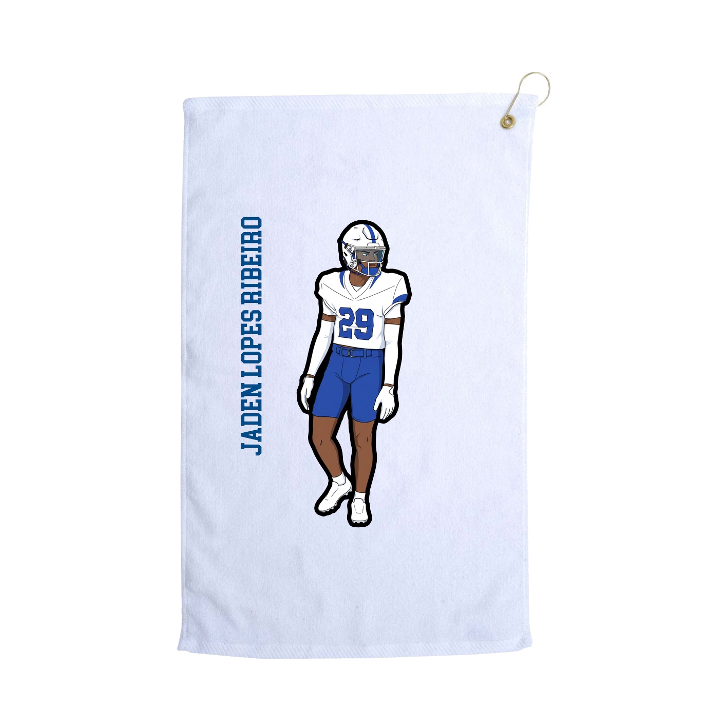 Golf Towel — Name Vertical in White