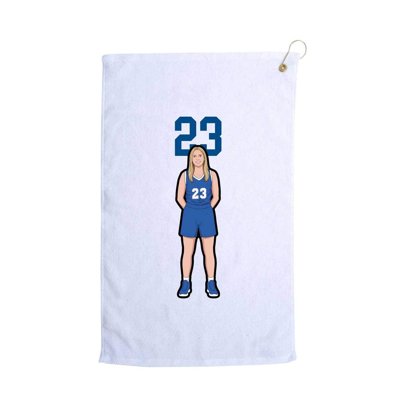 Golf Towel — Number Top in White