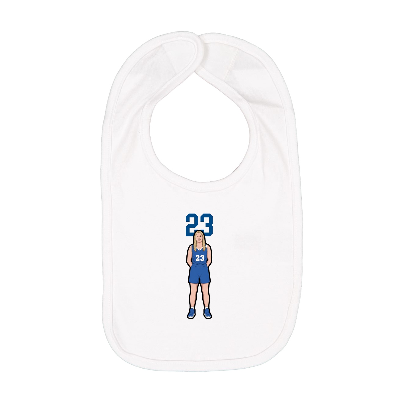 Infant Bib — Number Top in White
