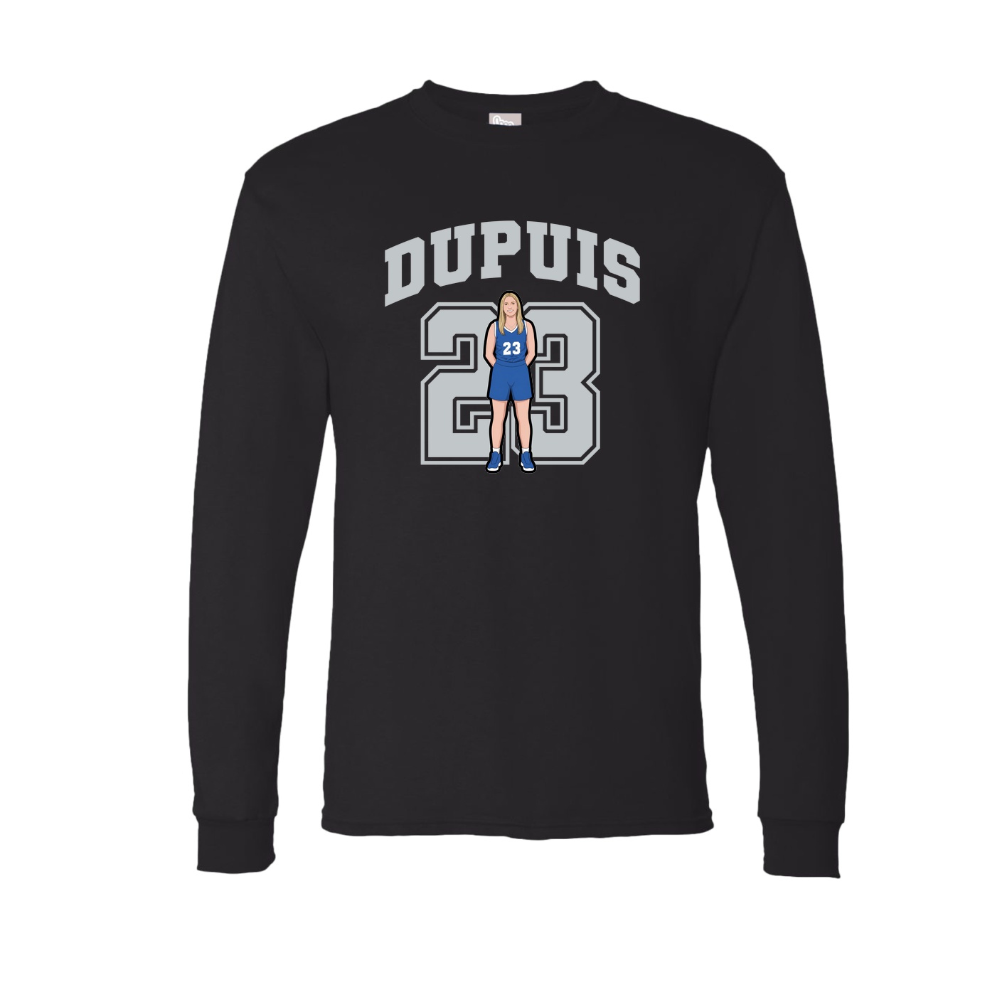 Long Sleeve Tee — Number in Black